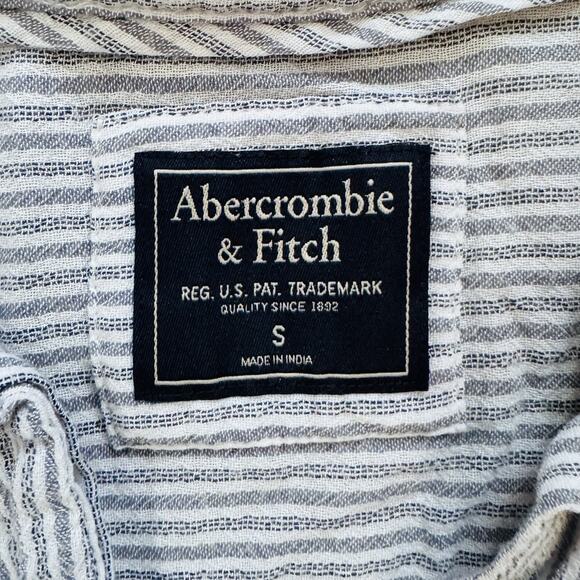 Abercrombie & FItch Women’s Striped Shirt SZ S Boxy - Picture 3 of 7